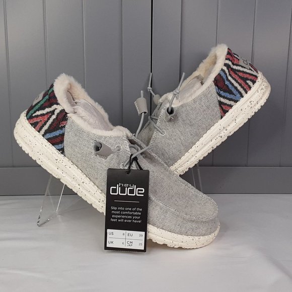 HEY DUDE 'WENDY FUNK' 'WOOL COLLECTION' LINED CHAMBRAY AZTEC DESIGN - Picture 15 of 15